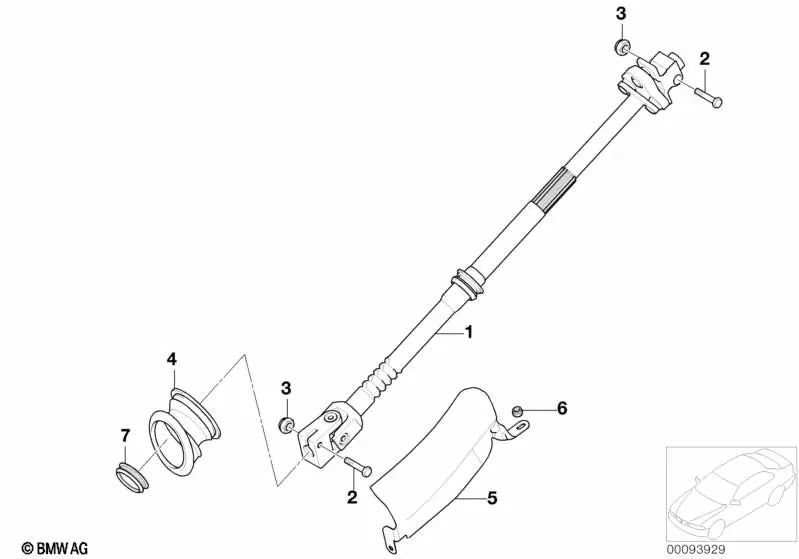 Manschette para BMW E39, E38 (OEM 32311161625). Original BMW