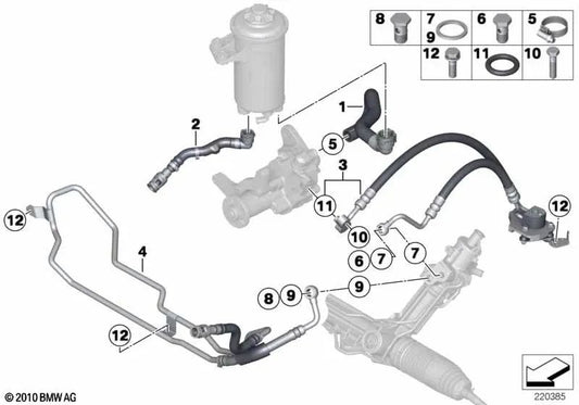 Tubo de dilatación para BMW X5 F15, X6 F16 (OEM 32416855250). Original BMW