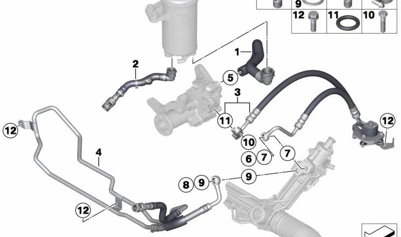 OEM 32416855247 refrigerant return tube for BMW F15, F16. Original BMW.