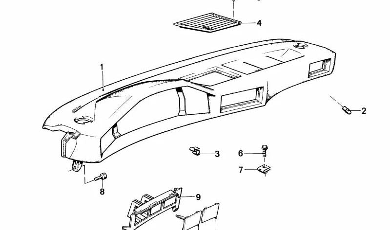 Schalterhalterung für BMW E28 (OEM 51451879534). Original BMW