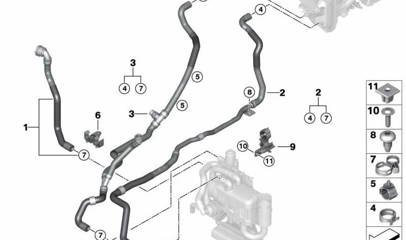 OEM -Kältemittel -Rücklaufschlauch 64219398813 für BMW G05, G06, G07. Original BMW.