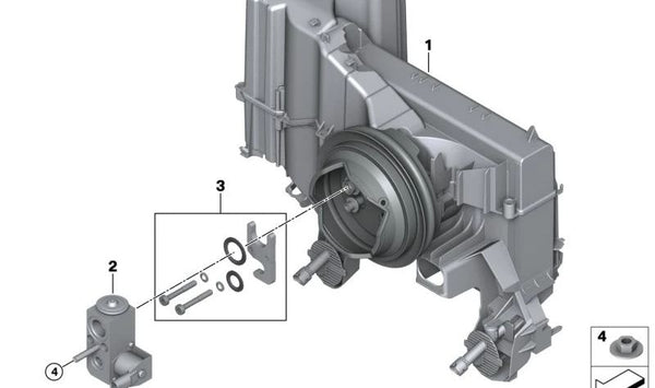 Válvula de expansión de aire acondicionado OEM 64115A5C649 para BMW i4 (G26). Original BMW.