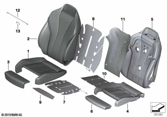 Funda reposabrazos cómodo de cuero izquierda para BMW G16 (OEM 52109483417). Original BMW