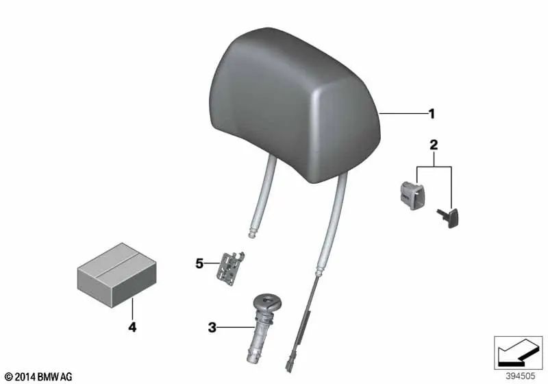 Reposacabezas Asiento de Confort Cuero Izquierda para BMW F06, F12, F13, F01N, F02N (OEM 52108053053). Original BMW