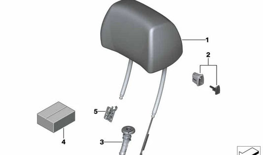 Reposacabezas de Asiento de Confort en Cuero Derecho para BMW Serie 6 F06, F12, F13 (OEM 52107280684). Original BMW