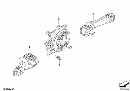 Interruptor de intermitentes, luces de cruce y largas para BMW Serie 3 E46, X3 E83, Z4 E85, E86 (OEM 61318363662). Original BMW.