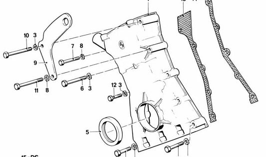 Junta derecha libre de amianto para BMW Serie 5 E12, E28, E34, Serie 6 E24, Serie 7 E23, E32 (OEM 11141726733). Original BMW