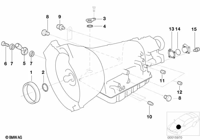 Seal for BMW E36, E34, E39 (OEM 24231219547). Genuine BMW