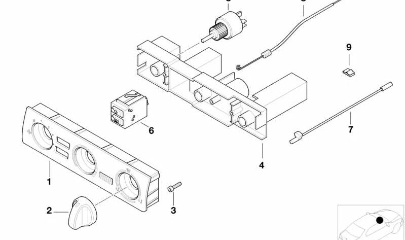 Interruttore per Luna/ricircolo termico per BMW E46 (OEM 64118373983). BMW originale