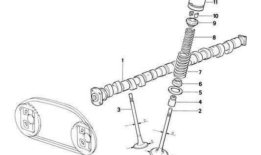 Exhaust camshaft for BMW E36, E34 (OEM 11311726677). Original BMW