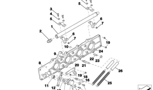 Clip de sujeción OEM 13541319827 para BMW (Modelos compatibles: E28, E30, E34, E36, E46, E87, E90, E92, F10, F20, F30, X1, X3, X5, Z3, Z4). Original BMW.