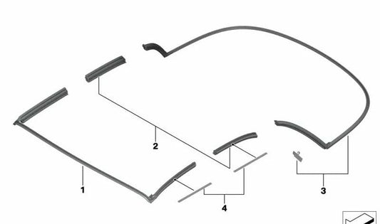 Conselho definido para mecanismo de teto OEM 54347421661 para BMW F23. BMW original.