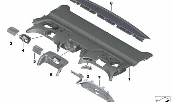 Estante Alcantara para BMW Serie 7 G11, G12 (OEM 51467989531). Original BMW