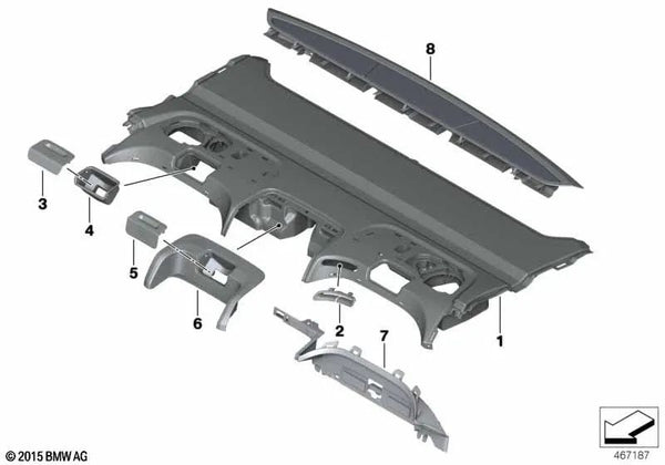 Rejilla de Ventilación para BMW Serie 7 G11, G12 (OEM 51467989334). Original BMW