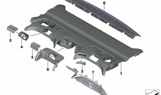 Tapa protección Top Tether ISOFIX OEM 51467990213 para BMW G11, G12 (Serie 7). Original BMW