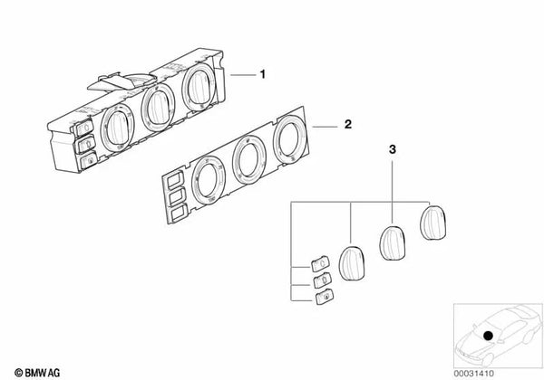 Unidad de Control del Aire Acondicionado para BMW E39 (OEM 64116919767). Original BMW