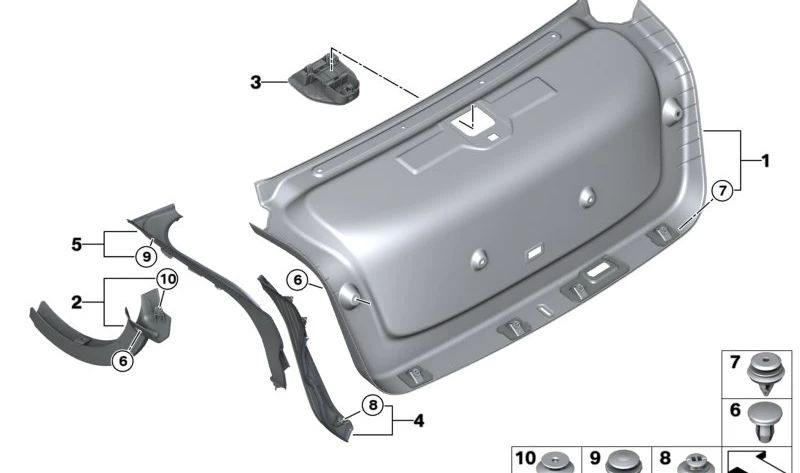 Morming Emburt OEM 51499477059 per BMW G42, G87, G20, G80, G70. BMW originale.