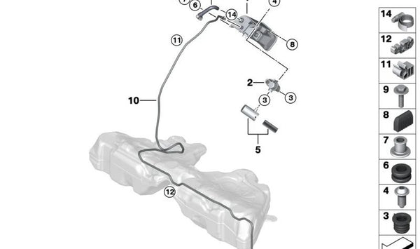 Filtro de carbón activo para BMW Serie 5 F07, F10, F10N (OEM 16137309989). Original BMW