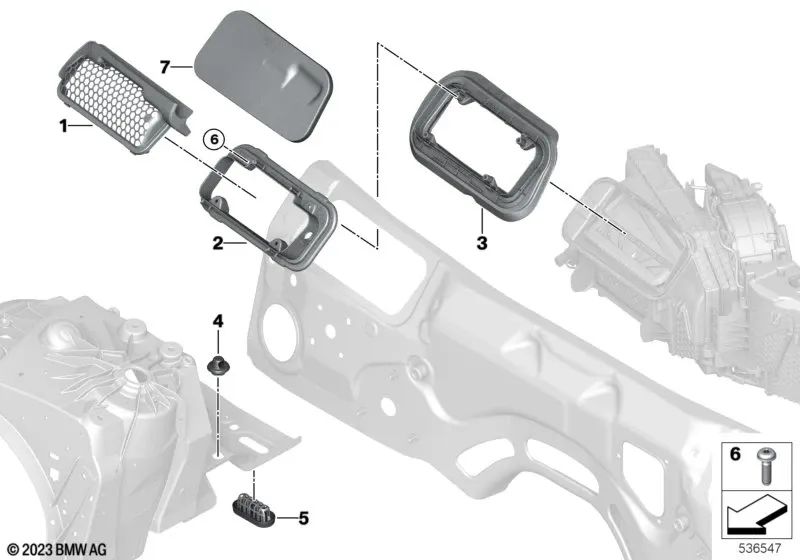 Tornillo 6X20 para BMW Serie 1 F20, F21, F40, F52; Serie 2 F22, F23, F44, F45, F46, F87, G42, G87, U06; Serie 3 E90N, E91N, E92N, E93N, F30, F31, F34, F35N, G20, G21, G28, G80; Serie 4 F32, F33, F36, G22, G23, G26, G82; Serie 5 F07, F10, F11, F90, G30, G3