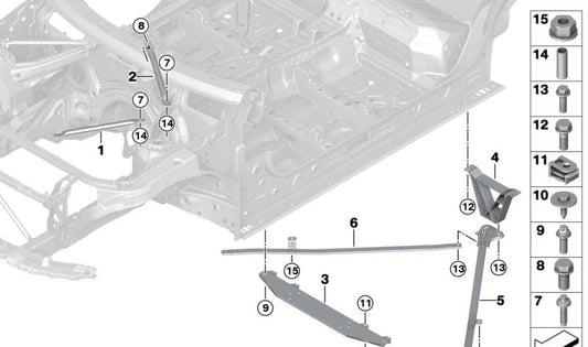 Links hintere Torsionsstange OEM 51617391463 für BMW G01, G08, F97, G02, F98. Original BMW.