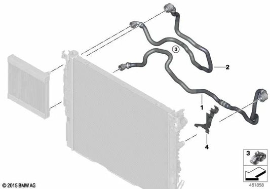 Manguera Radiador de Refrigerante para BMW G30, G30N Serie 5 G11N, G12N Serie 7 (OEM 17129487612). Original BMW.