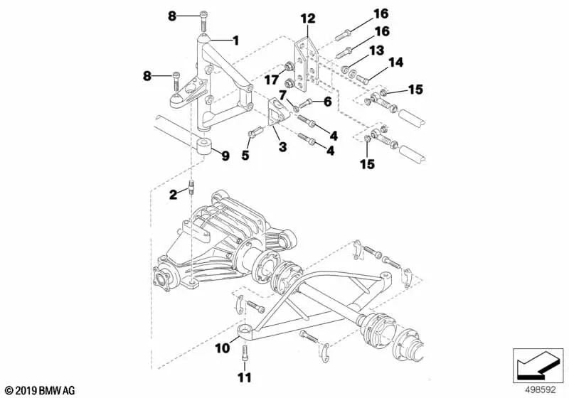 Querträger für BMW Serie 3 E46, F30, F80 (OEM 33332483482). Original BMW