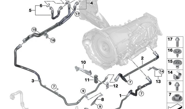 Cable Cargador-Electrónica de Potencia para BMW X5 F95N, G05N, X6 F96N, G06N, X7 G07N (OEM 17125A0B517). Original BMW