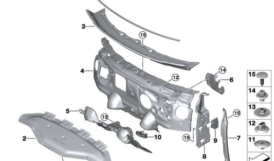 Right side frame seal for BMW U06 (OEM 51487952080). Original BMW