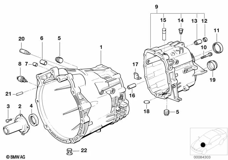 Tapón de cierre para BMW Serie 5 E34, E39, Serie 7 E32, E38, Serie 8 E31 (OEM 23001221853). Original BMW