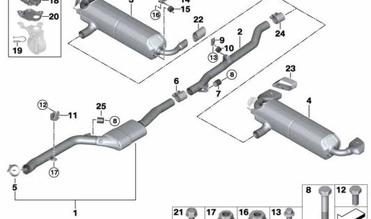 Silencieux arrière avec soupape d'échappement pour BMW G32 (OEM 18308699014). BMW d'origine.