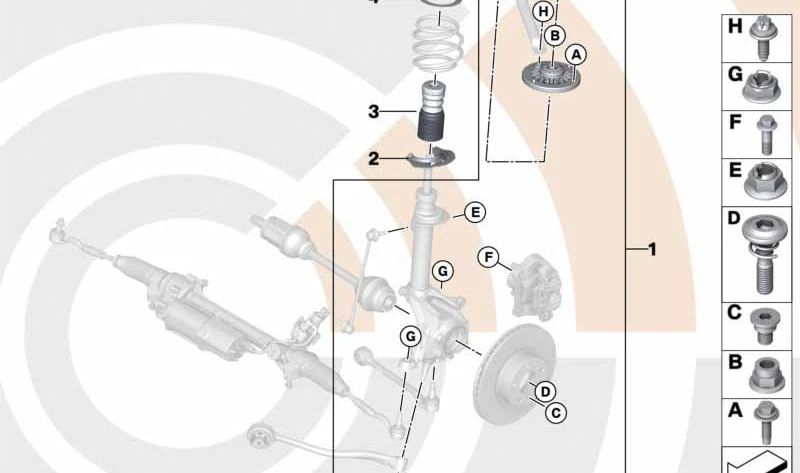 Kit de Reparación del Cojinete de Apoyo para BMW F25, F26 (OEM 31352457396). Original BMW