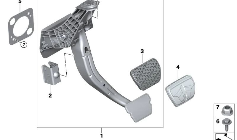 Pédale de frein complète 35006896512 pour BMW G80, G81, G82, G83, G26, G60, G61, G68, G90, G70, G45. BMW d'origine.