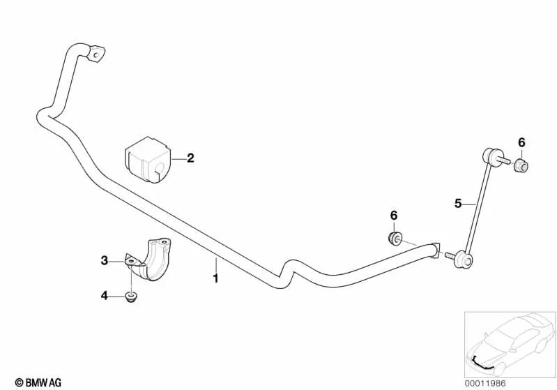 Péndulo de soporte delantero para BMW Serie 3 E46, Z4 E85, E86 (OEM 31356780847). Original BMW