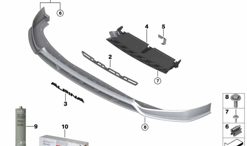 Spoiler delantero para BMW Serie 7 G12N (OEM 51117997294). Original BMW