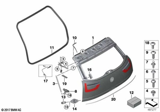 Silenciador para BMW I01, I01N (OEM 51007390977). Original BMW.