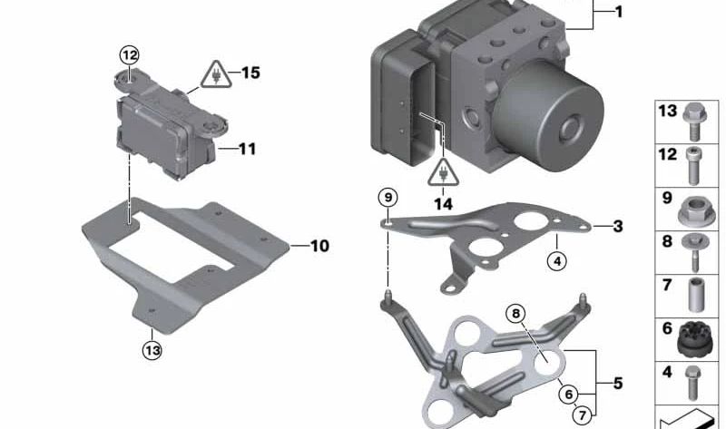 Sensor de velocidad de giro OEM 34526762769 para BMW E81, E82, E87, E88, E90, E91, E92, E93, E60, E61, E63, E64. Original BMW.