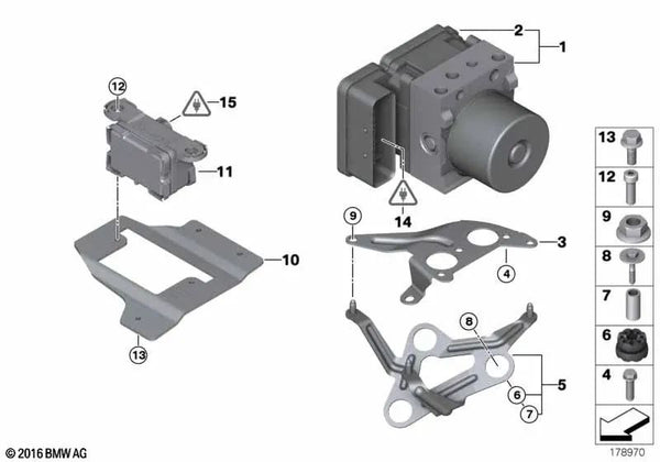 Soporte de sensor de velocidad de rotación para BMW Serie 1 E81, E82, E87, E88 Serie 3 E90, E91, E92, E93 (OEM 34516777252). Original BMW