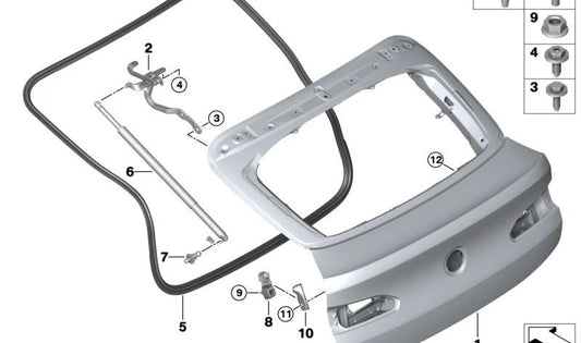 OEM right gate closure 51247458092 for BMW G02, F98. Original BMW.