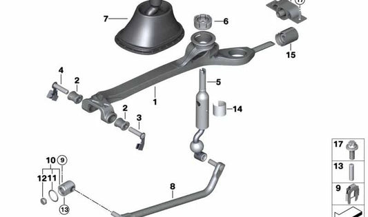 Etichetta della leva per ingranaggi OEM 25117619206 per BMW F20, F21, F22, F23, F87, F30, F31, F34, F80, F32, F33, F36, F82, F83. BMW originale.