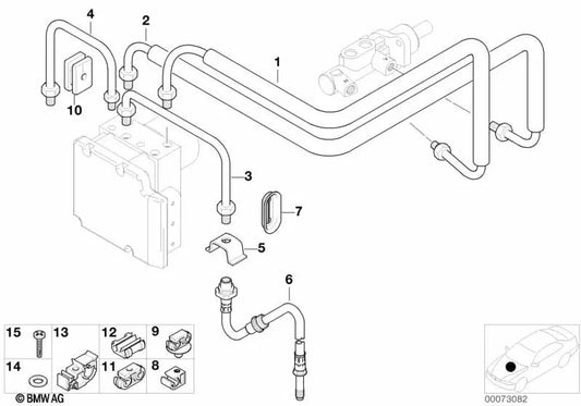 Gummibeschichtetes Rohr für BMW F10, F11, F12 (OEM 34326754527). Original BMW