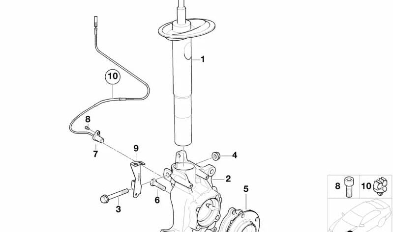 Soporte para tubo ABS/BVA izquierdo OEM 31181163118 para BMW E39. Original BMW.