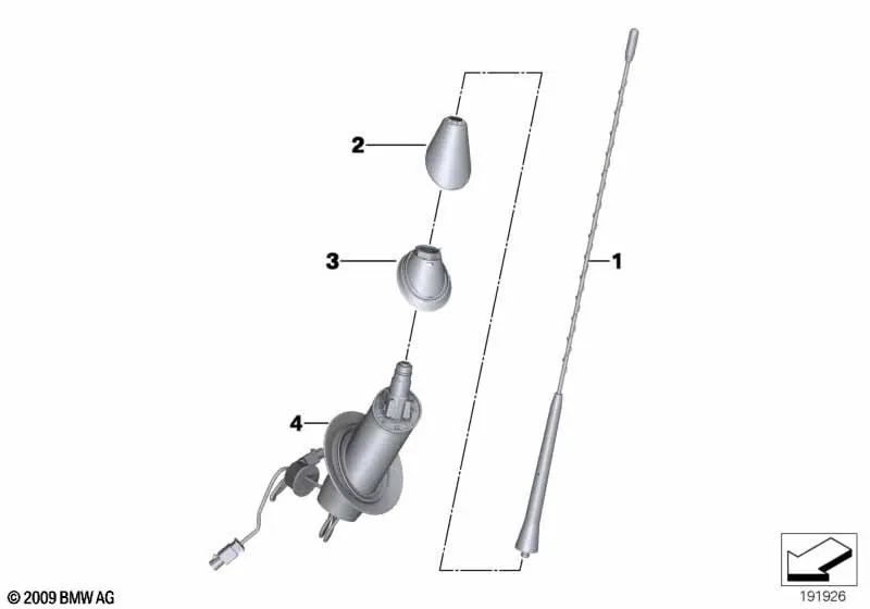 Verschraubung de Antena para BMW Z4 E89 (OEM 65209137842). Original BMW