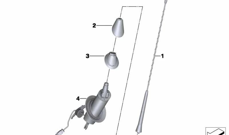 Antena de radio OEM 65209156742 para BMW Z4 E89. Original BMW.