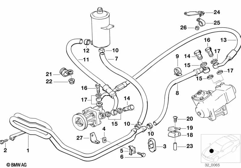 Ansaugleitung para BMW Serie 5 E34 (OEM 32411139449). Original BMW