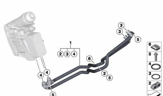 O-Ring for BMW Series 1 F20, F21, Series 2 F22, Series 3 E90N, E91N, E92N, E93N, F30, F31, F34, Series 4 F32, F33, F36, Series 5 F07, F10, F11, Series 6 F06, F12, F13, Series 7 F01N, F02N, X1 E84, X X4 f26, x5 e70n, f15, x6 e71, f16 (OEM 17228511461). Ori