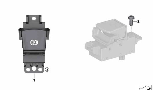 Interruptor de freno de estacionamiento OEM 61315A72FE3 para BMW G30, G31, G01. Original BMW.