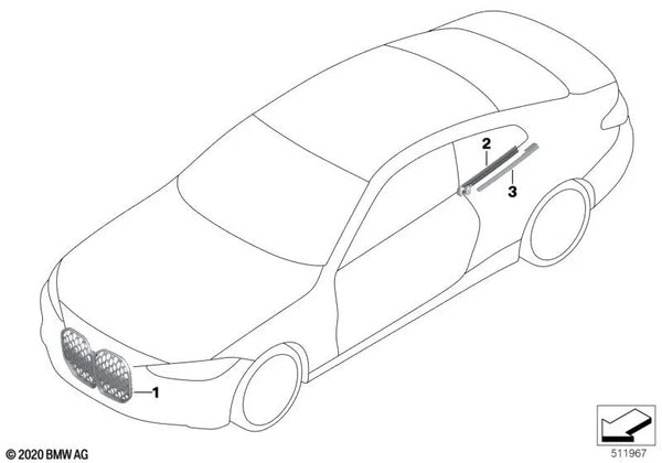 Cubierta exterior derecha para BMW G23 (OEM 51377482790). Original BMW