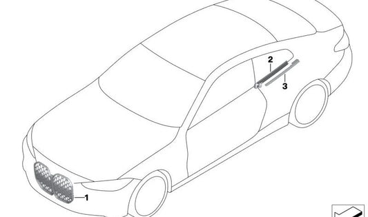 Rejilla Decorativa Frontal para BMW Serie 4 G22, G23 (OEM 51118738155). Original BMW