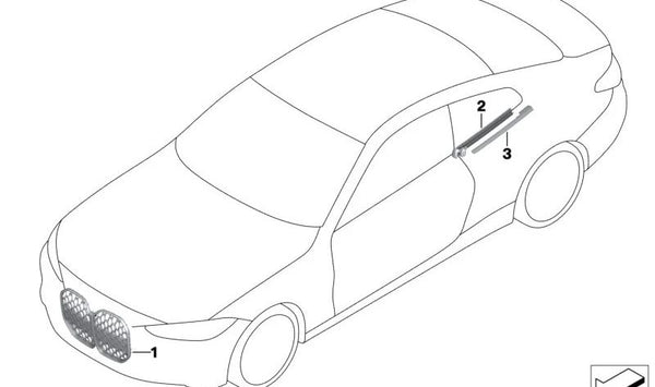 Rejilla Decorativa Frontal para BMW Serie 4 G22, G23 (OEM 51118738155). Original BMW