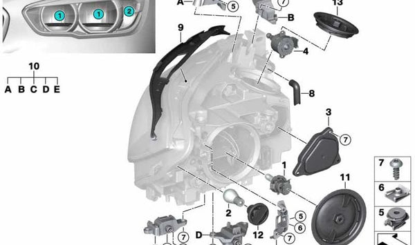 Juego de Juntas para BMW F20N, F21N (OEM 63117428423). Original BMW